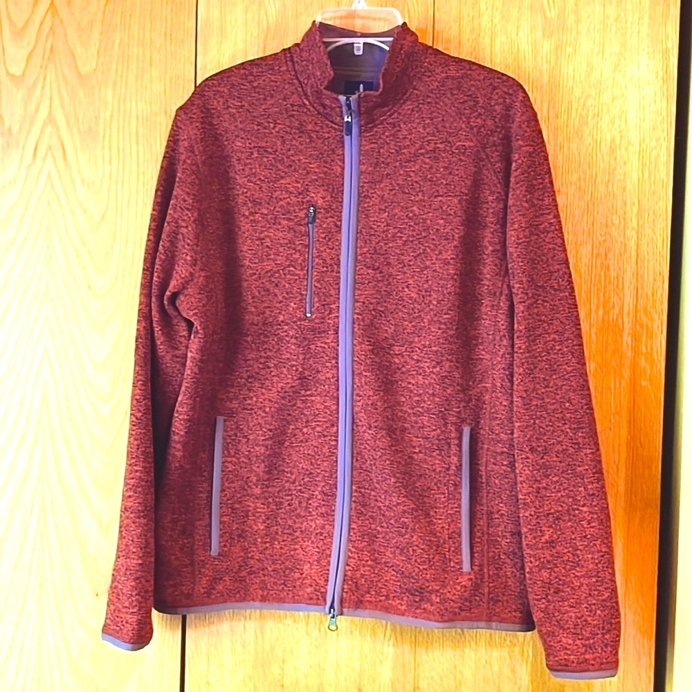 Johnnie-O West Coast Prep Men's M RED ROCK Rust Full-Zip Mock Neck Jacket EUC